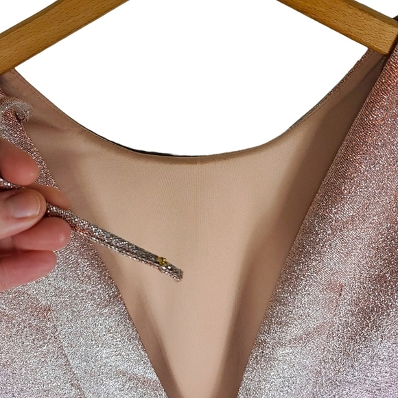Express Rose Gold Metallic Shimmer Mini Dress - Picture 6 of 10